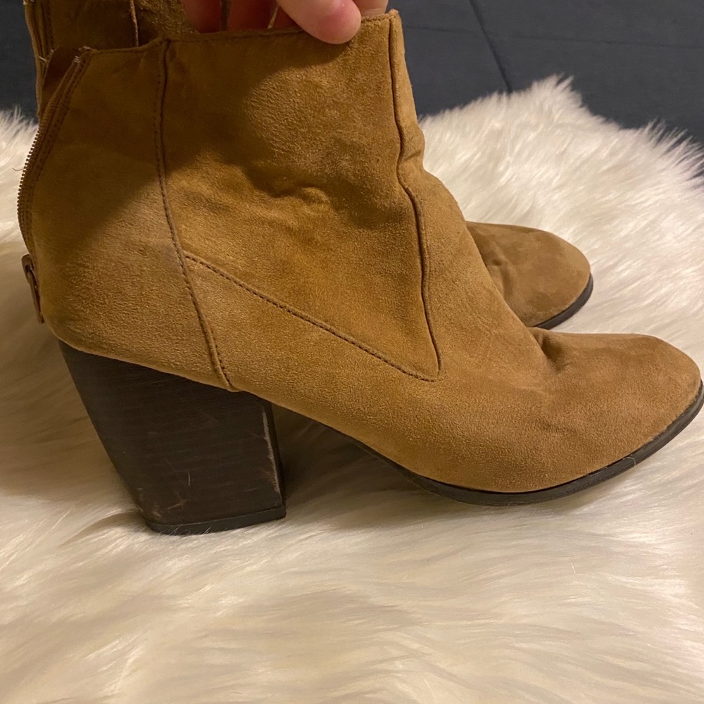 Black Poppy Tan Booties